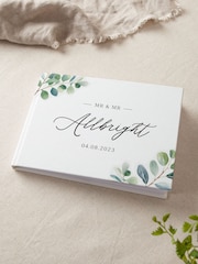Eucalyptus Personalised Surname Wedding Guest Book by No Ordinary Gift - Image 1 of 2