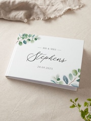 Eucalyptus Personalised Surname Wedding Guest Book by No Ordinary Gift - Image 2 of 2