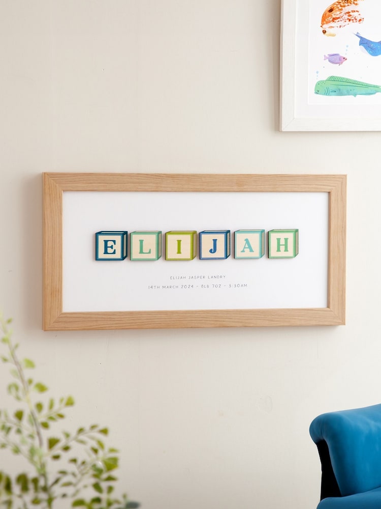 Wooden Building Blocks Personalised Baby Print by No Ordinary Gift - Image 2 of 4