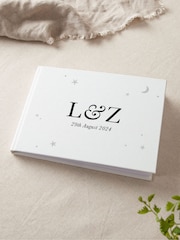 Moon & Stars Personalised Initials Wedding Guest Book by No Ordinary Gift - Image 2 of 2