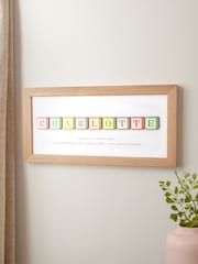 Wooden Building Blocks Personalised Baby Print in Oak Frame by No Ordinary Gift - Image 2 of 4