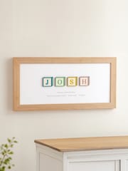 Wooden Building Blocks Personalised Baby Print in Oak Frame by No Ordinary Gift - Image 4 of 4
