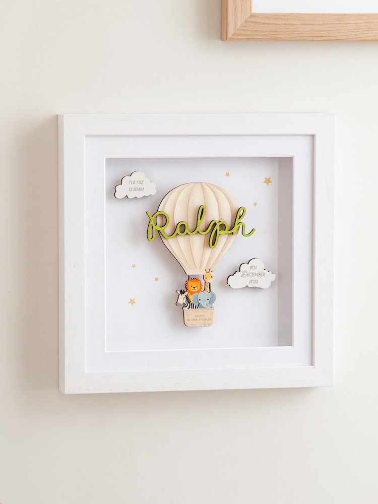 Hot Air Balloon Keepsake Print with Cut-Out Name by No Ordinary Gift - Image 2 of 3