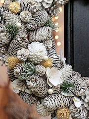 Dibor White Giant Snowy Meadow Wreath - Image 2 of 5