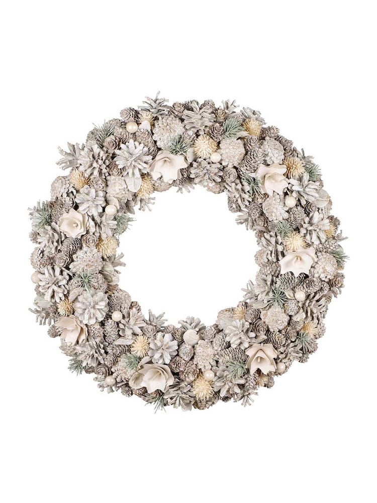 Dibor White Giant Snowy Meadow Wreath - Image 5 of 5