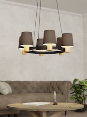 Eglo Set of 6 Black and Brown Pendant E27 Wood Lightbulbs - Image 1 of 4