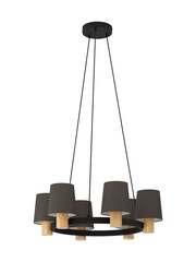 Eglo Set of 6 Black and Brown Pendant E27 Wood Lightbulbs - Image 2 of 4