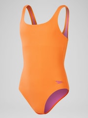 Speedo Orange Textured Swimsuit - Image 1 of 5