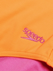 Speedo Orange Textured Swimsuit - Image 3 of 5