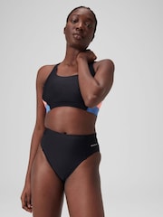 Speedo Black Solid Hi Waist Bikini Bottoms - Image 1 of 6