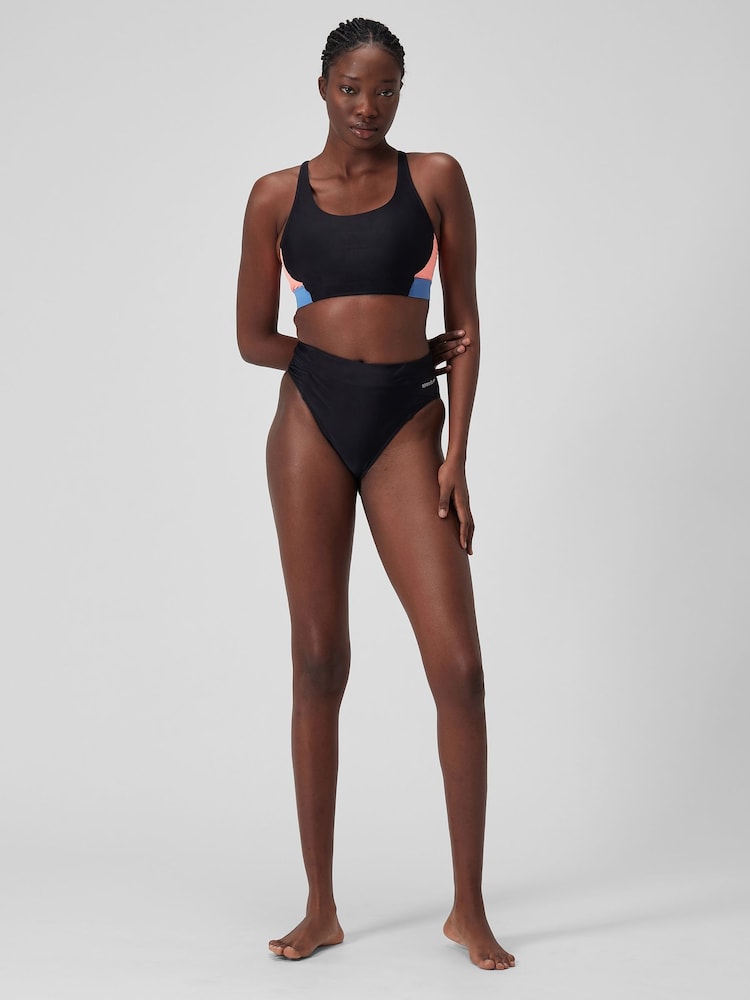 Speedo Black Solid Hi Waist Bikini Bottoms - Image 2 of 6