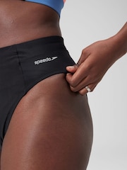 Speedo Black Solid Hi Waist Bikini Bottoms - Image 5 of 6