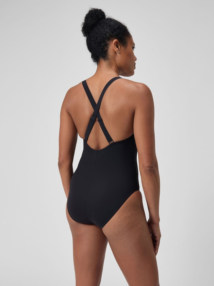 Speedo Black Shaping Crossback Swimsuit - Image 2 of 6