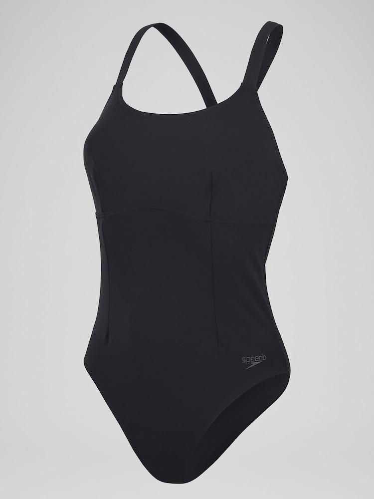 Speedo Black Shaping Crossback Swimsuit - Image 6 of 6