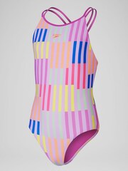 Speedo Pink Printed Twinstrap Swimsuit - Image 1 of 4