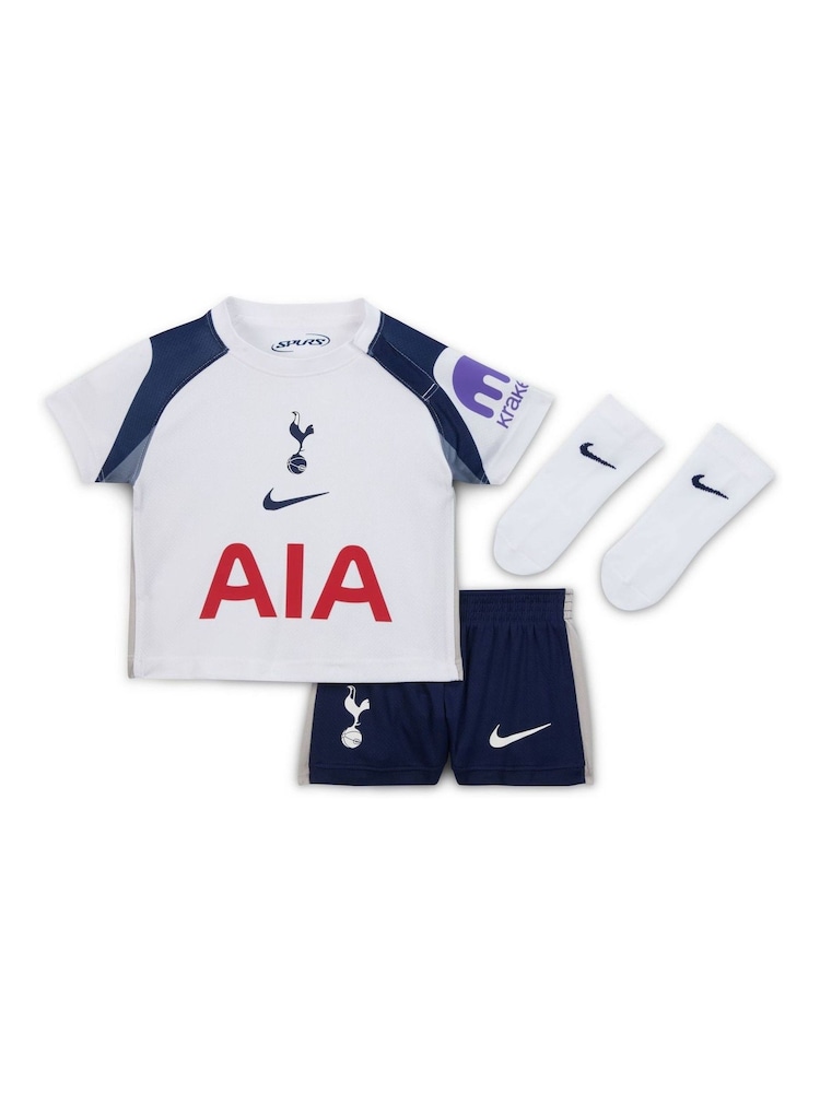 Nike White Tottenham Hotspur FC Home Stadium 3 Piece Football Kit - Image 1 of 3 Nike White Tottenham Hotspur FC Home Stadium 3 Piece Football Kit - Image 1 of 3