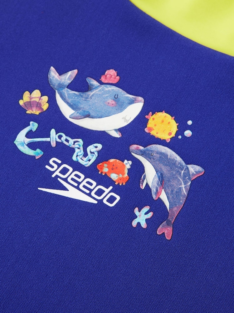 Speedo Blue Digital Short Sleeve Rash Top Set - Image 3 of 5