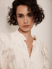 Mint Velvet Cream Jacquard Blouse - Image 4 of 10