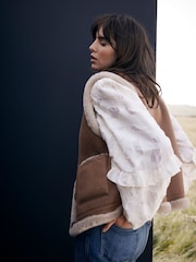 Mint Velvet Cream Jacquard Blouse - Image 7 of 10