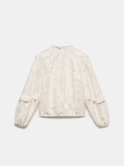 Mint Velvet Cream Jacquard Blouse - Image 9 of 10