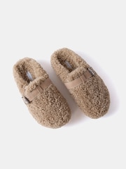 Mint Velvet Cream Faux Borg Slippers - Image 2 of 2