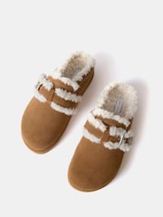 Pantuflas tipo zueco de ante color tostado de Mint Velvet - Imagen 2 de 2