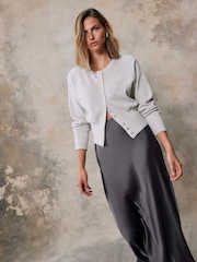 Mint Velvet Grey Satin Maxi Slip Skirt - Image 7 of 10
