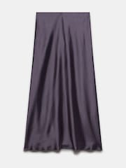 Mint Velvet Grey Satin Maxi Slip Skirt - Image 8 of 10