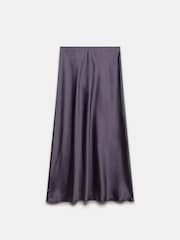Mint Velvet Grey Satin Maxi Slip Skirt - Image 9 of 10