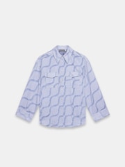 Mint Velvet Blue Stripe Jacquard Shirt - Image 3 of 4