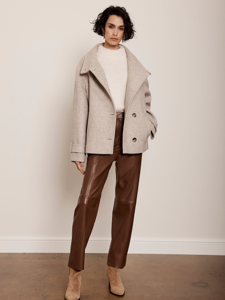 Mint Velvet Grey Wool Blend Neck Jacket - Image 2 of 8