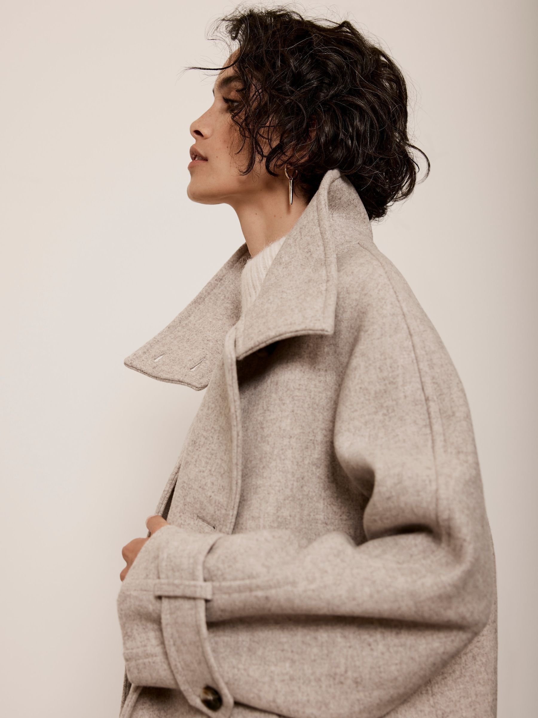 Buy Mint Velvet Grey Wool Blend Neck Jacket from the Next UK online shop