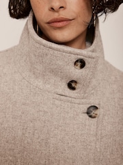Mint Velvet Grey Wool Blend Neck Jacket - Image 6 of 8