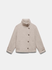 Mint Velvet Grey Wool Blend Neck Jacket - Image 7 of 8