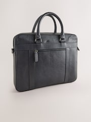 Navy Genuine Leather Briefcase - Image 2 of 5