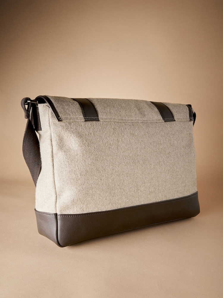 Neutral - Signature Wool Mix Messenger Bag - Image 3 of 7