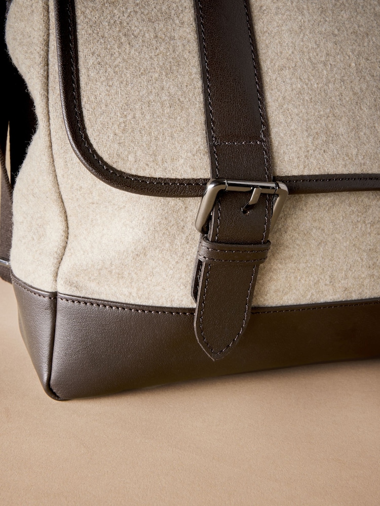 Neutral - Signature Wool Mix Messenger Bag - Image 4 of 7
