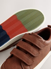 Tan Brown Wide Fit (G) Touch Fastening Smart Casual Trainers - Image 3 of 5