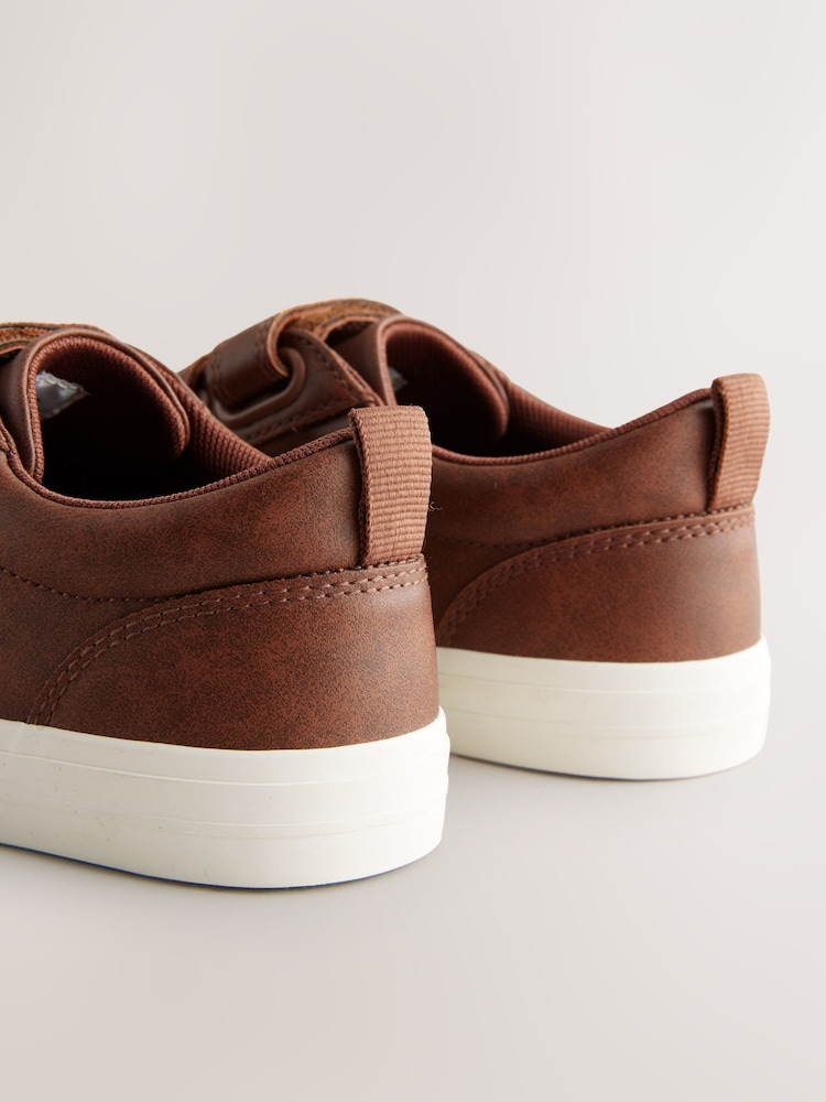 Tan Brown Wide Fit (G) Touch Fastening Smart Casual Trainers - Image 5 of 5