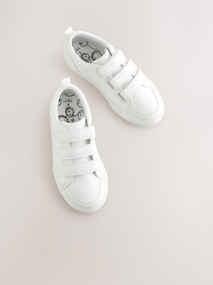 Weiß - Smart-Casual-Turnschuhe mit Klettverschluss - Bild 1 von 5 Weiß - Smart-Casual-Turnschuhe mit Klettverschluss - Bild 1 von 5