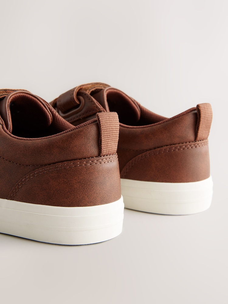 Tan Brown Standard Fit (F) Touch Fastening Smart Casual Trainers - Image 3 of 4