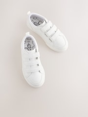 White Wide Fit (G) Touch Fastening Smart Casual Trainers - Image 1 of 5