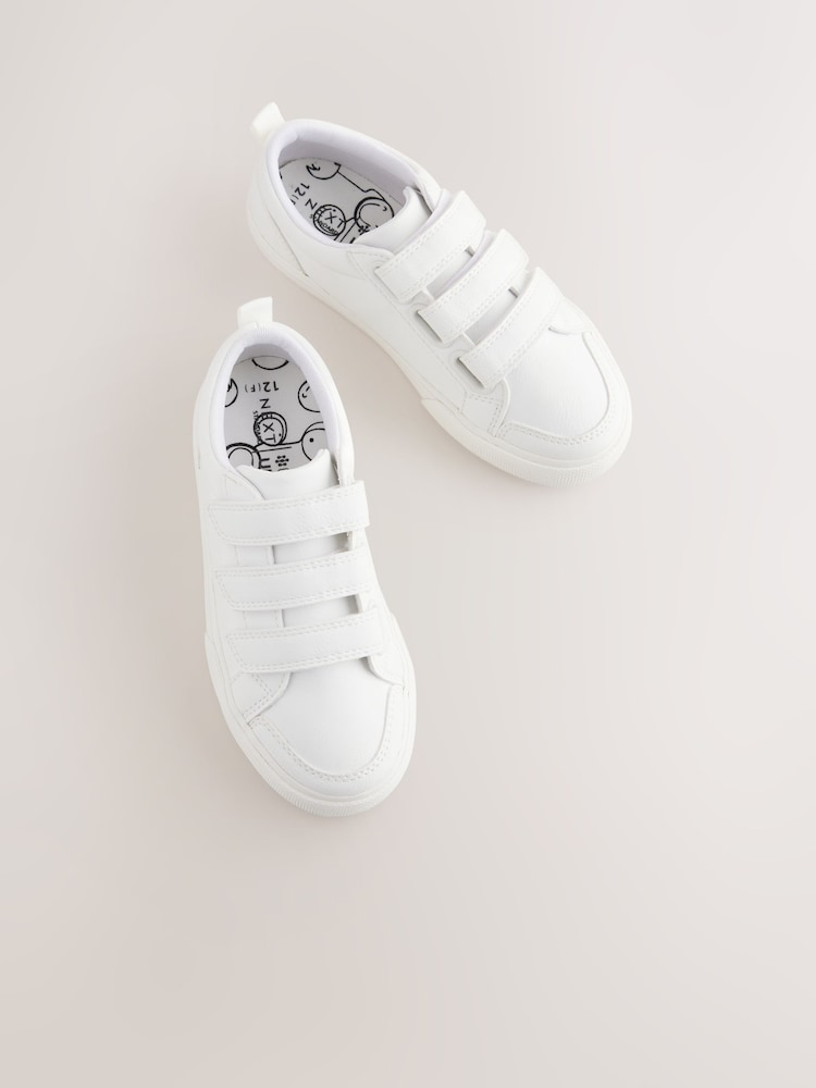 White Wide Fit (G) Touch Fastening Smart Casual Trainers - Image 1 of 5