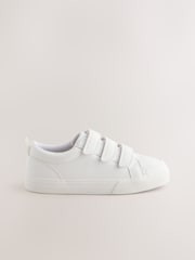 White Wide Fit (G) Touch Fastening Smart Casual Trainers - Image 2 of 5