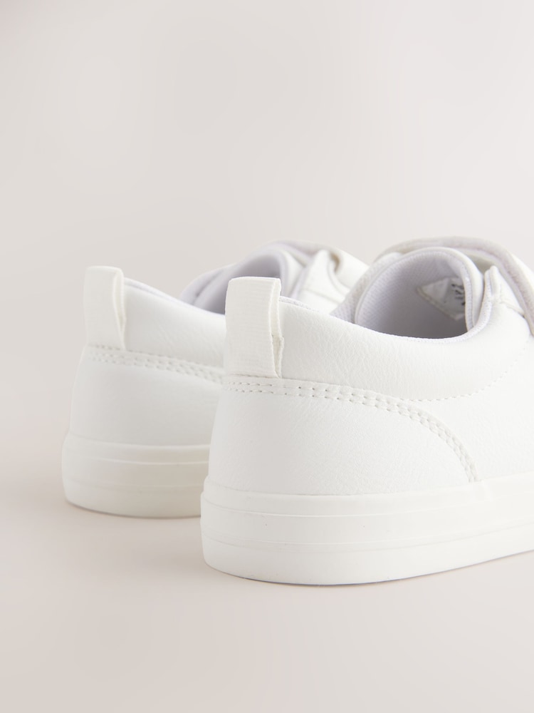White Wide Fit (G) Touch Fastening Smart Casual Trainers - Image 3 of 5