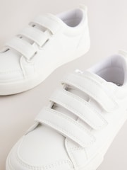 White Wide Fit (G) Touch Fastening Smart Casual Trainers - Image 4 of 5
