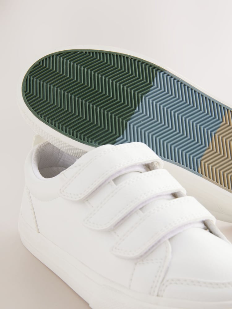 White Wide Fit (G) Touch Fastening Smart Casual Trainers - Image 5 of 5