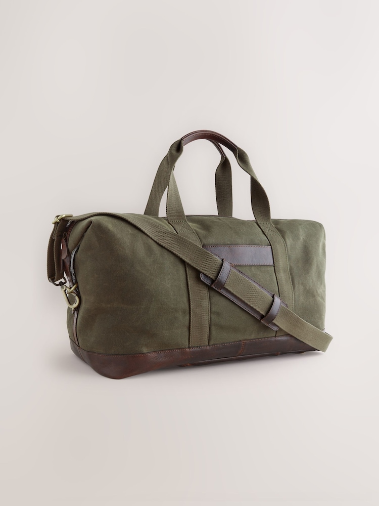 Green Wax Cotton Holdall - Image 1 of 6