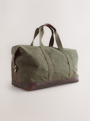 Green Wax Cotton Holdall - Image 3 of 6