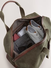 Green Wax Cotton Holdall - Image 4 of 6